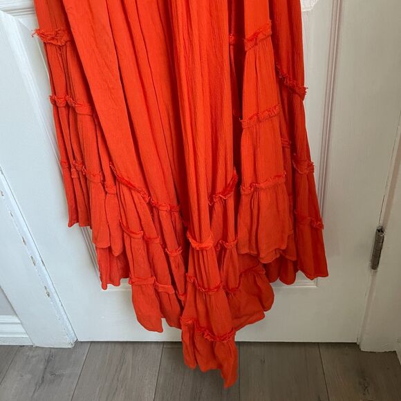 Free People Endless Summer Extratropical Maxi Dress Size Small Orange - Picture 8 of 13